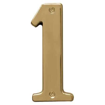 Hy-Ko 5In Polished Brass Number 1, 3PK A31021